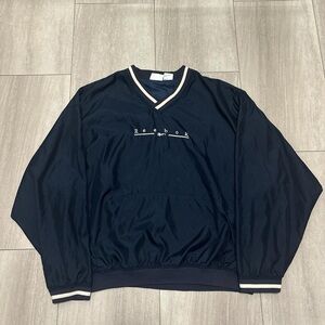 Vintage 90s Reebok Golf Spell
Out Emblem Pullover Windbreaker Navy Blue Size XL